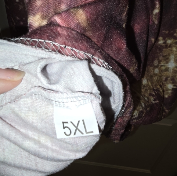 Women's Long Sleeve Knit Top - Marble pattern - fits like a 4X - Picture 3 of 3